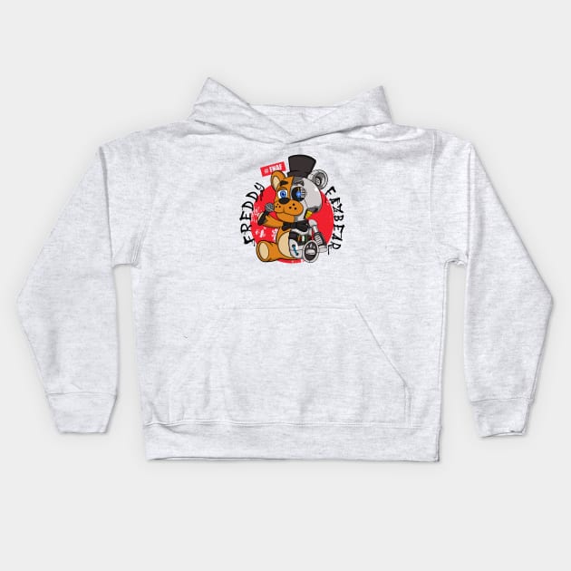 Freddy Fazbear FNAF robot  cute Kids Hoodie by Nine Tailed Cat